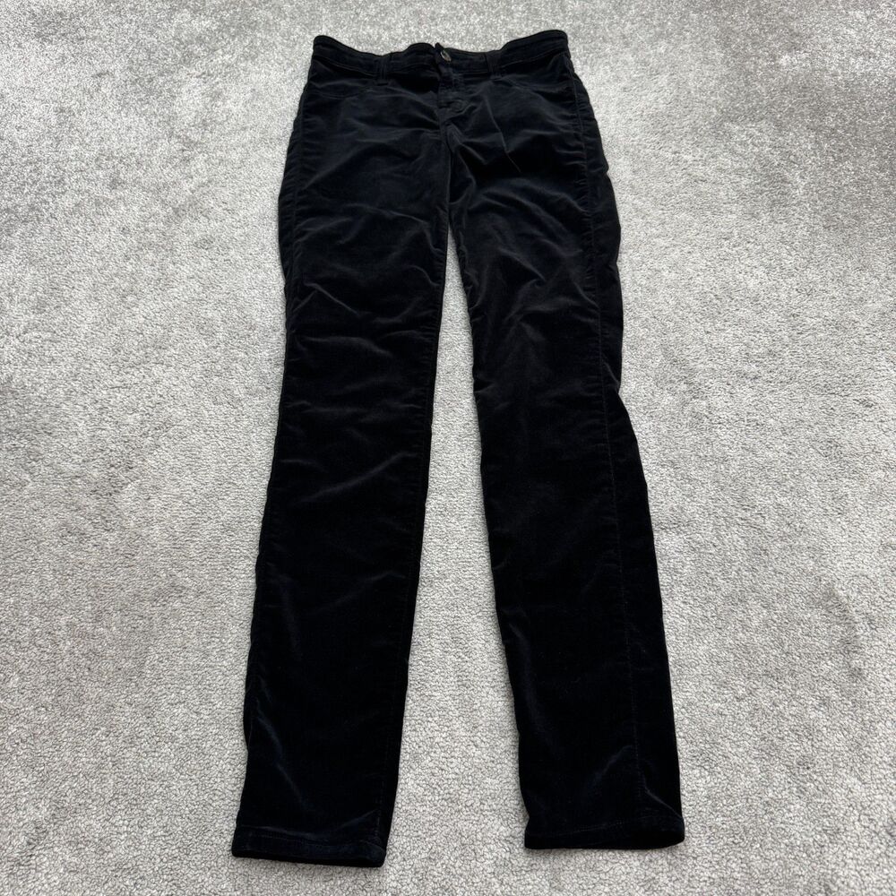 J Brand 815 Velvet Mid Rise Super Skinny Stretch Pants Jeans Womens 26 Black
